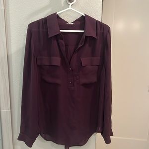 L’agence silk blouse maroon size 8